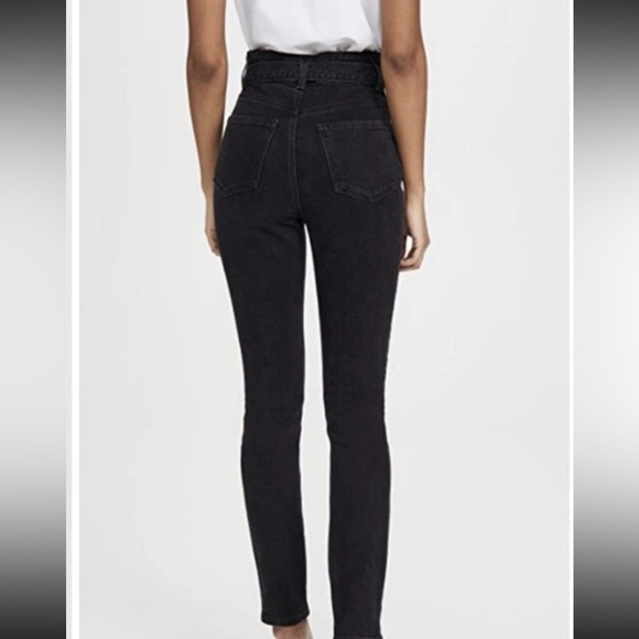 Reformation Reformation Black Wash Belted Kayo High Rise Jeans Size 25 NWT - Picture 4 of 5